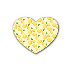 Lemons Pattern Rubber Coaster (heart) 