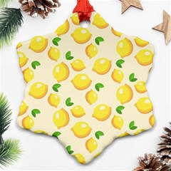 Lemons Pattern Ornament (snowflake) by Nexatart