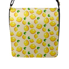 Lemons Pattern Flap Messenger Bag (l)  by Nexatart