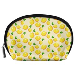 Lemons Pattern Accessory Pouches (large)  by Nexatart