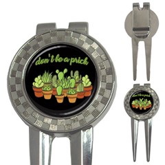 Cactus - Dont Be A Prick 3-in-1 Golf Divots by Valentinaart