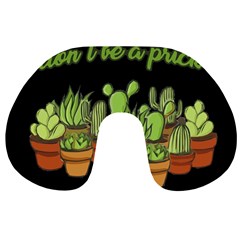 Cactus - Dont Be A Prick Travel Neck Pillows by Valentinaart