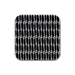 Bones  Rubber Square Coaster (4 Pack)  by Valentinaart