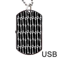 Bones  Dog Tag Usb Flash (one Side) by Valentinaart