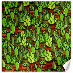 Cactus Canvas 12  X 12   by Valentinaart