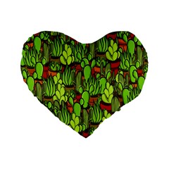 Cactus Standard 16  Premium Heart Shape Cushions by Valentinaart