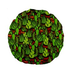 Cactus Standard 15  Premium Flano Round Cushions by Valentinaart