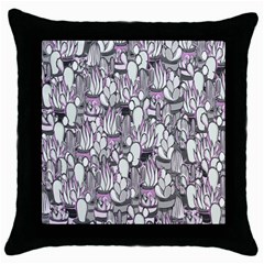 Cactus Throw Pillow Case (black) by Valentinaart