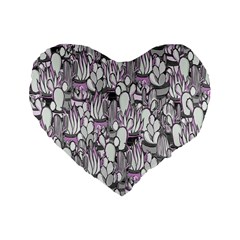 Cactus Standard 16  Premium Flano Heart Shape Cushions by Valentinaart