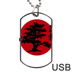 Bonsai Dog Tag Usb Flash (one Side) by Valentinaart