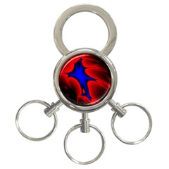 Space Red Blue Black Line Light 3-ring Key Chains