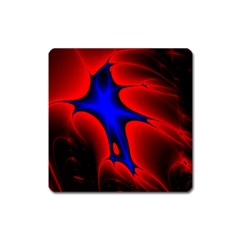 Space Red Blue Black Line Light Square Magnet by Mariart