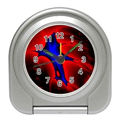 Space Red Blue Black Line Light Travel Alarm Clocks by Mariart