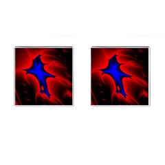 Space Red Blue Black Line Light Cufflinks (square) by Mariart