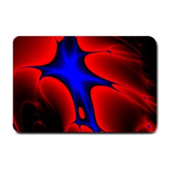 Space Red Blue Black Line Light Small Doormat  by Mariart