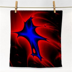 Space Red Blue Black Line Light Face Towel by Mariart