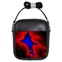 Space Red Blue Black Line Light Girls Sling Bags by Mariart