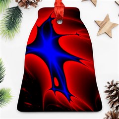 Space Red Blue Black Line Light Bell Ornament (two Sides)