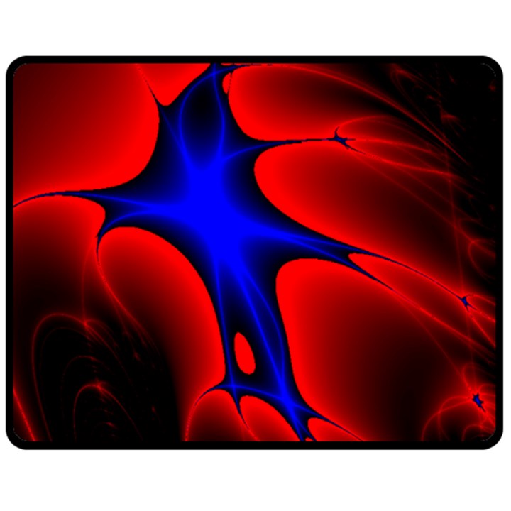 Space Red Blue Black Line Light Double Sided Fleece Blanket (Medium) 