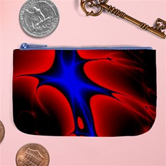 Space Red Blue Black Line Light Large Coin Purse