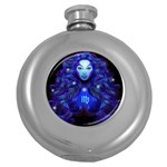 Sign Virgo Zodiac Round Hip Flask (5 oz) Front