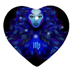 Sign Virgo Zodiac Heart Ornament (two Sides) by Mariart