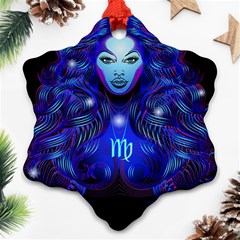 Sign Virgo Zodiac Snowflake Ornament (two Sides) by Mariart