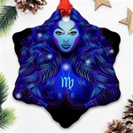 Sign Virgo Zodiac Snowflake Ornament (Two Sides) Front