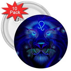 Sign Leo Zodiac 3  Buttons (10 Pack)  by Mariart