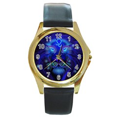 Sign Leo Zodiac Round Gold Metal Watch by Mariart