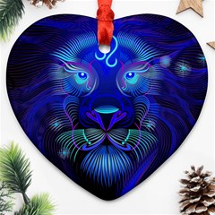 Sign Leo Zodiac Heart Ornament (two Sides) by Mariart