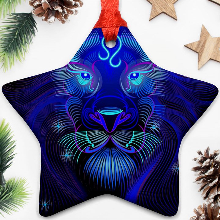 Sign Leo Zodiac Star Ornament (Two Sides)