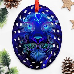 Sign Leo Zodiac Ornament (oval Filigree) by Mariart