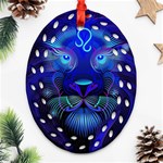 Sign Leo Zodiac Ornament (Oval Filigree) Front