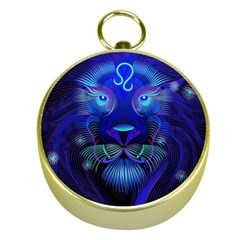 Sign Leo Zodiac Gold Compasses by Mariart