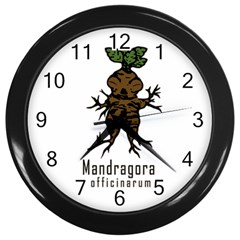 Mandrake Plant Wall Clocks (black) by Valentinaart