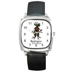 Mandrake Plant Square Metal Watch by Valentinaart