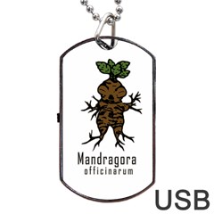 Mandrake Plant Dog Tag Usb Flash (two Sides) by Valentinaart