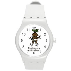 Mandrake Plant Round Plastic Sport Watch (m) by Valentinaart