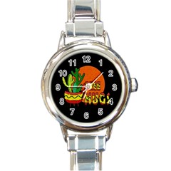 Cactus - Free Hugs Round Italian Charm Watch