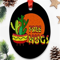 Cactus - Free Hugs Ornament (oval)