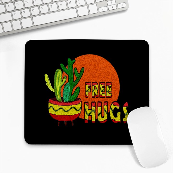 Cactus - free hugs Large Mousepads