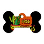 Cactus - free hugs Dog Tag Bone (Two Sides) Back