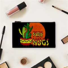 Cactus - Free Hugs Cosmetic Bag (small)  by Valentinaart