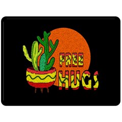 Cactus - Free Hugs Fleece Blanket (large)  by Valentinaart