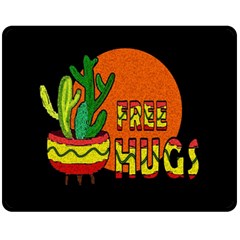 Cactus - Free Hugs Fleece Blanket (medium)  by Valentinaart