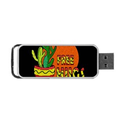 Cactus - Free Hugs Portable Usb Flash (two Sides) by Valentinaart