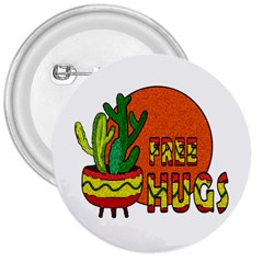 Cactus - Free Hugs 3  Buttons by Valentinaart