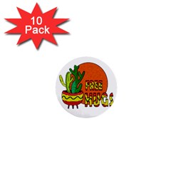 Cactus - Free Hugs 1  Mini Buttons (10 Pack) 