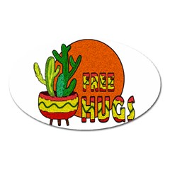 Cactus - Free Hugs Oval Magnet